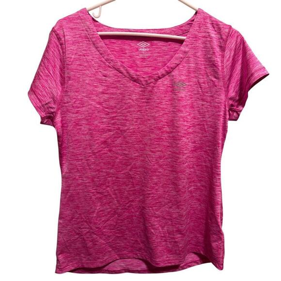 Umbro Tops - Umbro Women's Pink V-Neck Short Sleeve Performance Athletic Top Shirt Workout  L